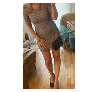 Free People Lace Mini Dress.  open back, scallop lace. XS